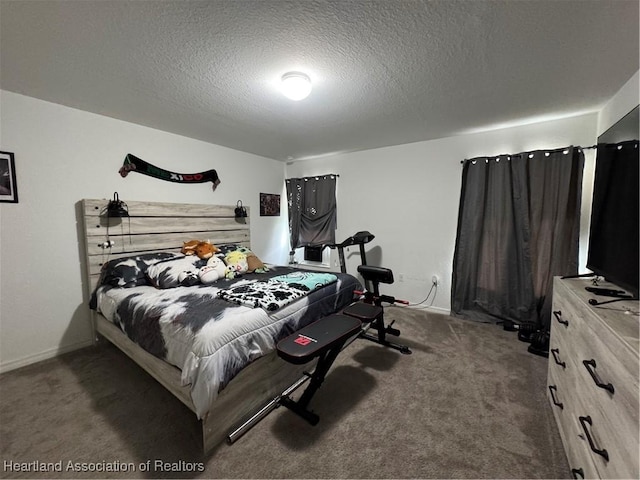 840 Palmetto Ave, Frostproof, FL 33843 - carpeted bedroom featuring a textured ceiling and baseboards