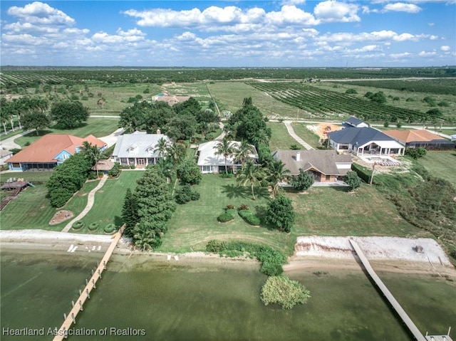 drone / aerial view with a rural view