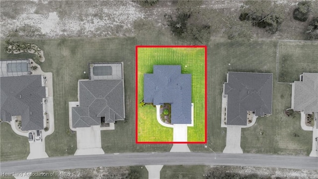 4936 Myrtle Dr, Sebring, FL 33872 - aerial view of property and surrounding area featuring property boundaries highlighted