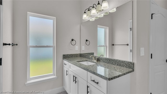 bathroom with vanity and a healthy amount of sunlight