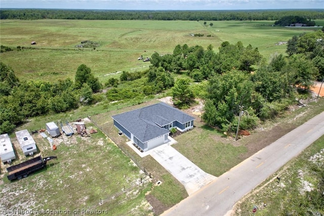 bird's eye view with a rural view