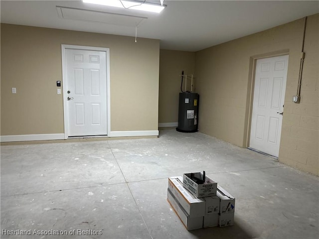 garage with water heater