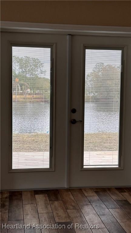 entryway featuring french doors