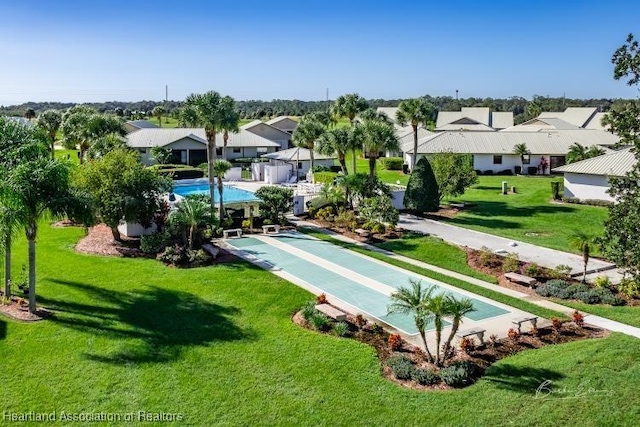 drone / aerial view featuring a residential view