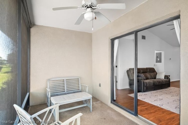 sunroom / solarium with visible vents and electric panel