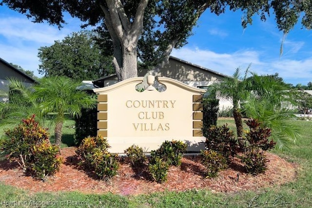view of community sign