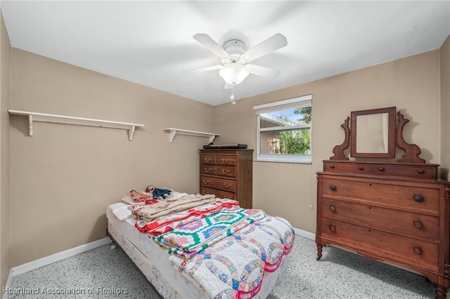 bedroom with ceiling fan