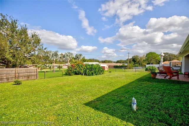 view of yard with a patio area