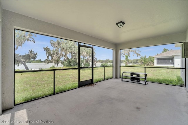 view of unfurnished sunroom