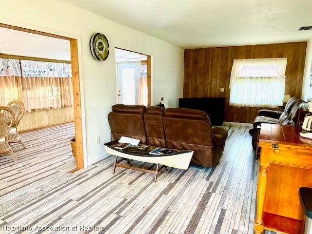 living room featuring light hardwood / wood-style floors