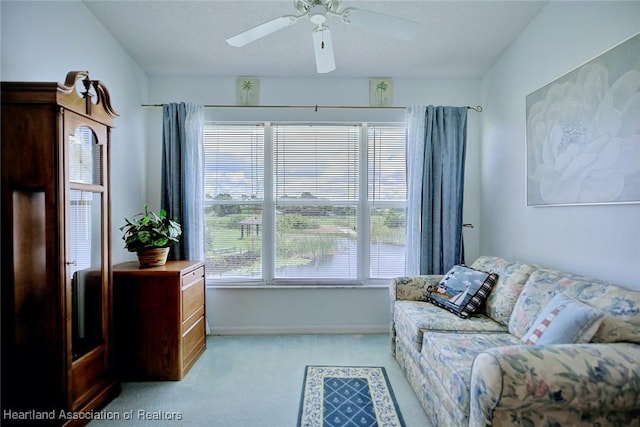 808 Chelsee Way, Lake Placid, FL 33852 - living room featuring light colored carpet and a ceiling fan