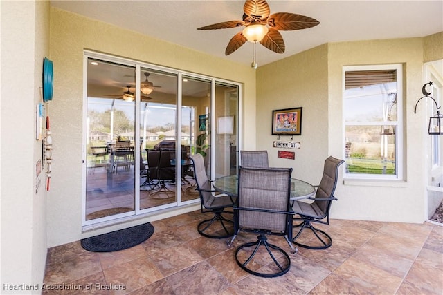 view of patio with ceiling fan