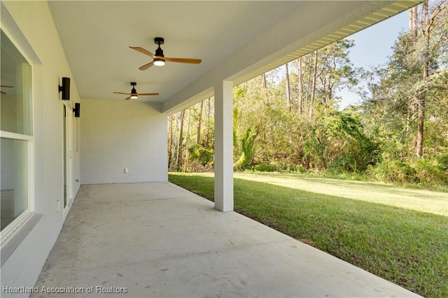 view of patio / terrace with ceiling fan