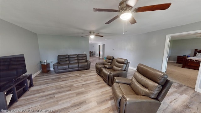 living room featuring light hardwood / wood-style flooring