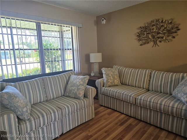 living area featuring wood finished floors