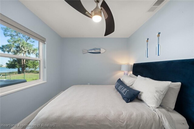 1622 Dinner Dr, Sebring, FL 33870 - bedroom featuring baseboards, visible vents, and ceiling fan