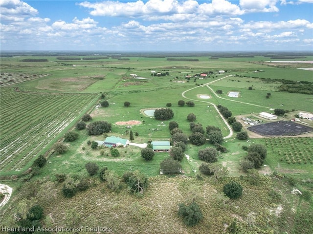 drone / aerial view featuring a rural view