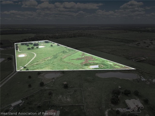 aerial view with a rural view