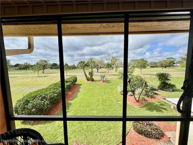 doorway featuring a rural view