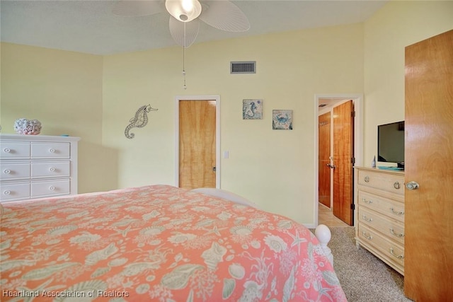 4773 Casablanca Cir Unit D22, Sebring, FL 33870 - bedroom with a ceiling fan, visible vents, and carpet floors