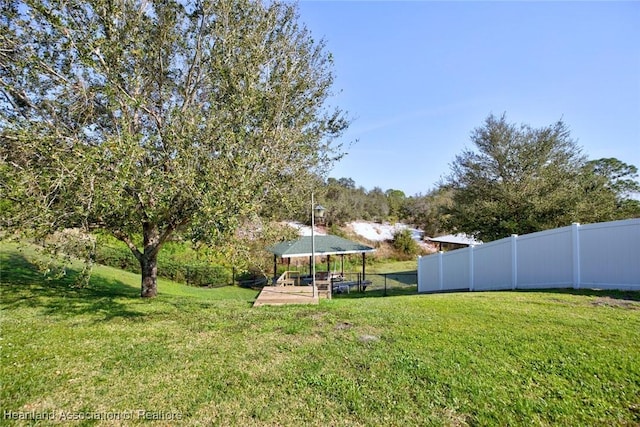 view of yard with a gazebo