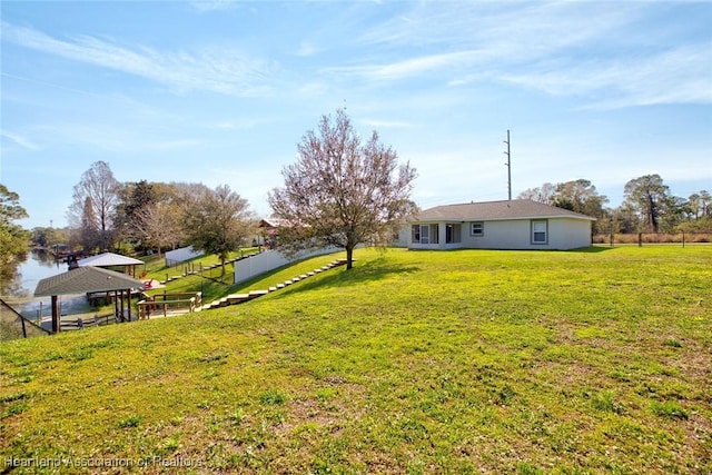 view of yard with a gazebo