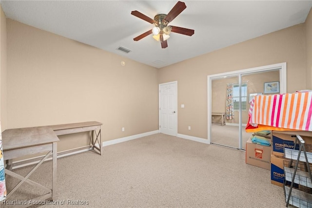 3038 Cedora Ter, Sebring, FL 33870 - playroom with ceiling fan and carpet flooring