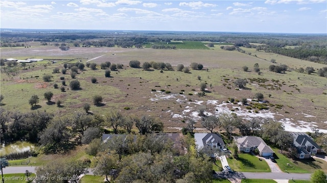 drone / aerial view with a rural view