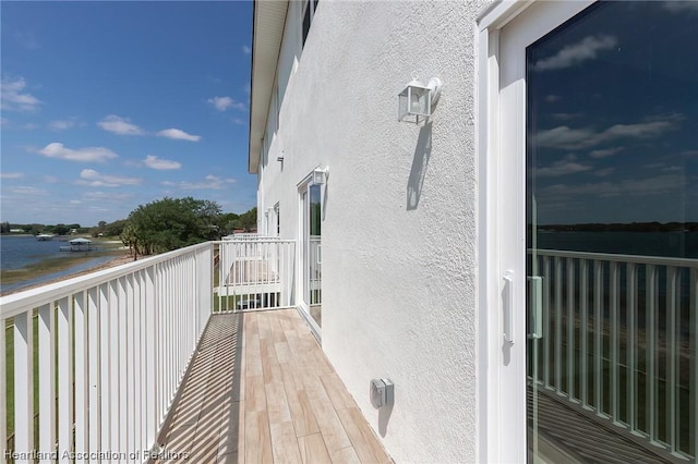 balcony with a water view