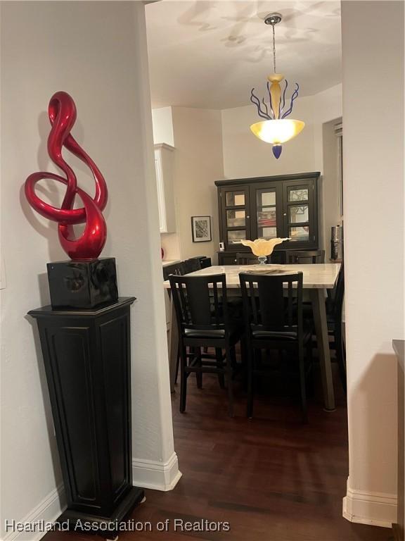 dining room featuring dark hardwood / wood-style flooring