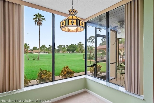 view of unfurnished sunroom