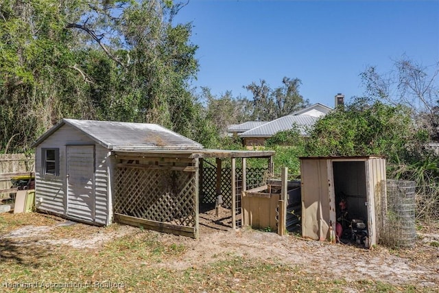 view of shed