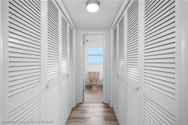 hall featuring hardwood / wood-style flooring