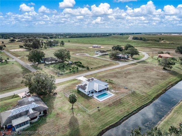 aerial view with a rural view