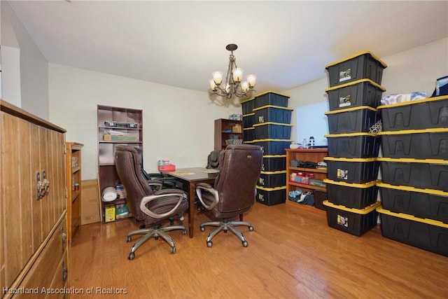 4703 Benton St, Lake Wales, FL 33859 - office with wood finished floors and a chandelier