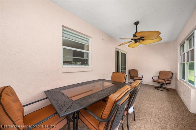 5808 Twisted Oaks Dr, Sebring, FL 33876 - view of patio / terrace featuring a ceiling fan and outdoor dining space