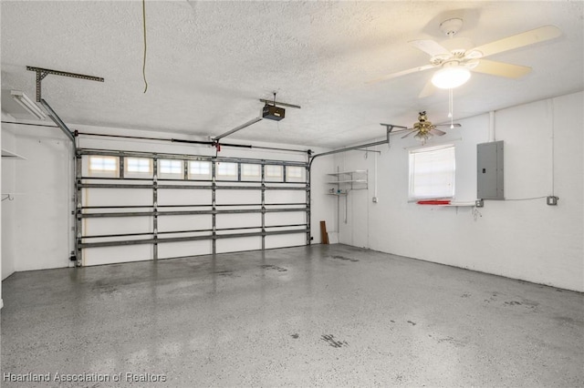 5808 Twisted Oaks Dr, Sebring, FL 33876 - garage featuring electric panel and a garage door opener