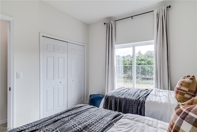 bedroom featuring a closet