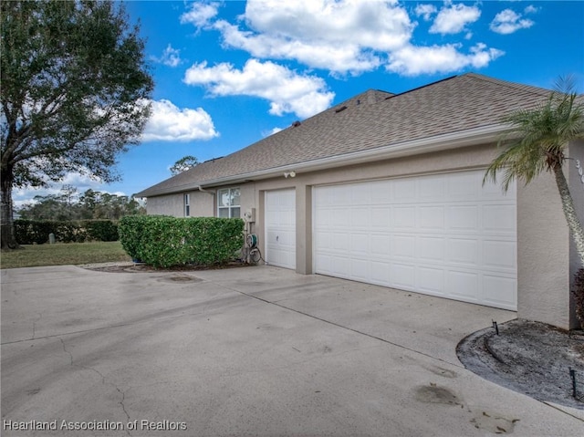 view of home's exterior with a garage