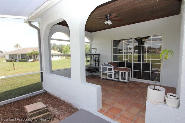 view of patio / terrace with ceiling fan