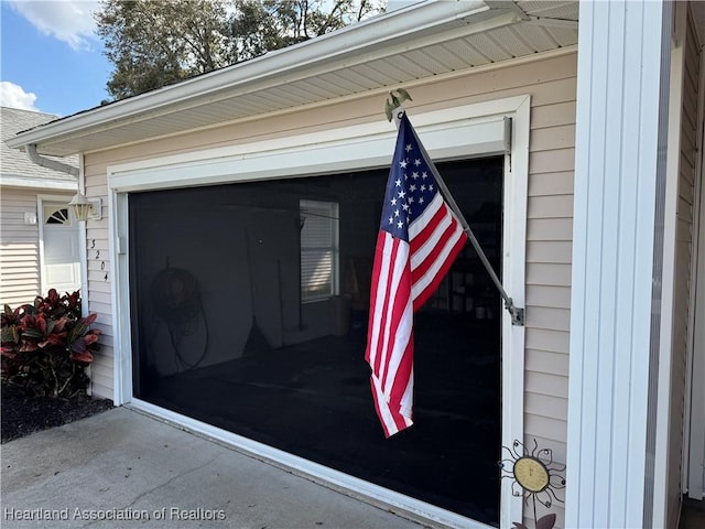 view of garage