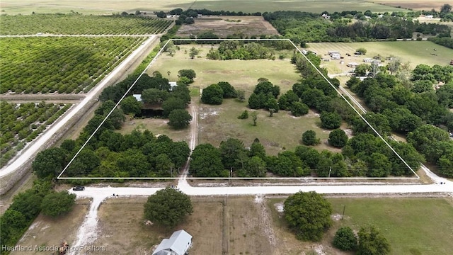 drone / aerial view with a rural view