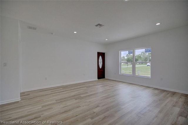 empty room featuring light wood-type flooring