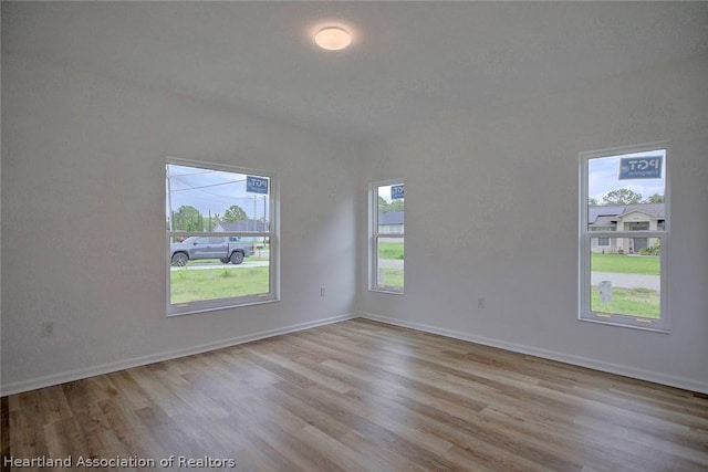 empty room featuring light wood-type flooring