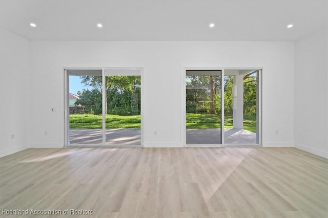 empty room featuring light wood-type flooring