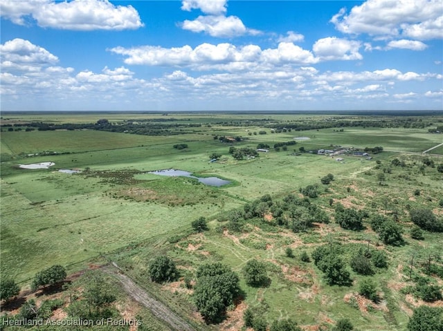 drone / aerial view with a rural view