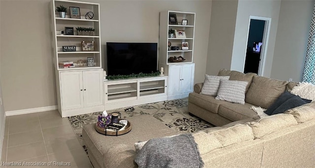 view of tiled living room