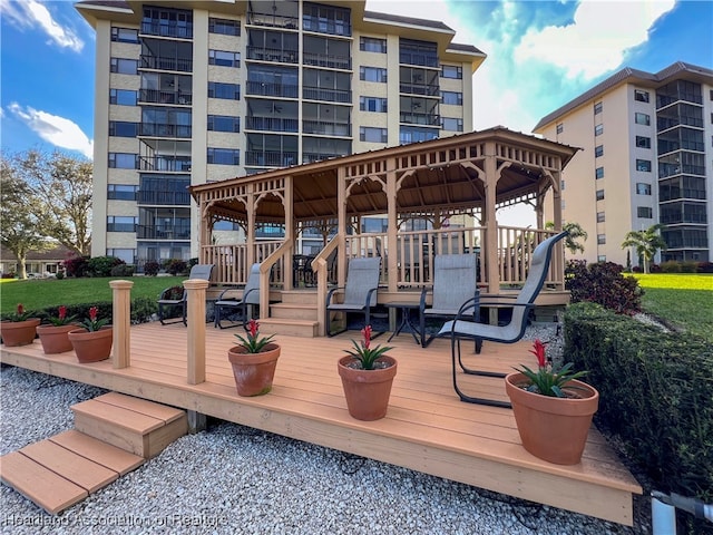 view of wooden terrace