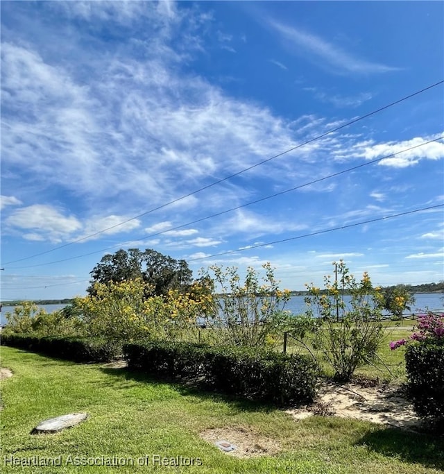 view of yard featuring a water view