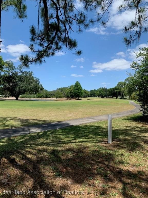 view of community with a lawn